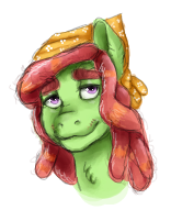 Size: 156x191 | Tagged: safe, artist:graffiti, tree hugger, pony, g4, bust, female, lowres, simple background, solo, white background