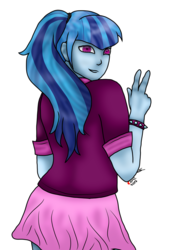 Size: 3144x4649 | Tagged: safe, artist:anxiouslilnerd, sonata dusk, equestria girls, g4, female, high res, peace sign, solo, speedpaint