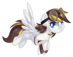 Size: 2418x1900 | Tagged: safe, artist:drawntildawn, oc, oc only, pegasus, pony, clothes, female, goggles, mare, shirt, simple background, solo, transparent background