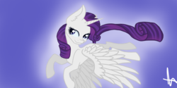 Size: 2000x1000 | Tagged: safe, artist:inspiration1413, rarity, alicorn, pony, g4, alicornified, female, flying, race swap, raricorn, solo