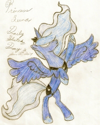 Size: 1435x1795 | Tagged: safe, artist:silversthreads, princess luna, pony, g4, daily sketch, female, solo