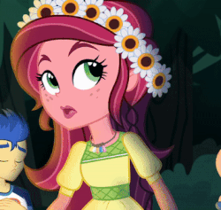 Size: 356x338 | Tagged: safe, screencap, flash sentry, gloriosa daisy, equestria girls, g4, my little pony equestria girls: legend of everfree, animated, cropped, gif, magical geodes
