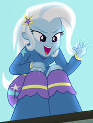 Size: 233x307 | Tagged: safe, screencap, trixie, equestria girls, g4, rainbow rocks, boots, cropped, female, high heel boots, open mouth, solo, squatting
