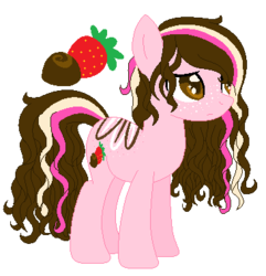 Size: 365x378 | Tagged: safe, artist:anxiouslilnerd, oc, oc only, oc:strawberry truffle, pony, base used, curly hair, simple background, solo, transparent background