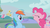 Size: 1280x720 | Tagged: safe, screencap, pinkie pie, rainbow dash, pony, dragonshy, g4, my little pony: friendship is magic, duo, eyes closed, open mouth, scared, tongue out