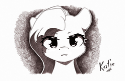 Size: 2000x1300 | Tagged: safe, artist:freeedon, fluttershy, pony, g4, bust, female, grayscale, looking at you, monochrome, portrait, solo