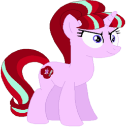 Size: 420x420 | Tagged: artist needed, source needed, safe, starlight glimmer, oc, oc only, oc:stablight glimmercakes, pony, unicorn, elements of insanity, g4, simple background, smiling, solo, transparent background