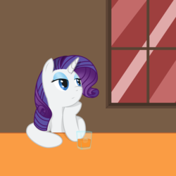 Size: 1000x1000 | Tagged: safe, artist:bradleyeighth, rarity, pony, unicorn, g4, drink, drinking, female, glass, mare, solo, table, vector, window