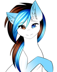 Size: 1270x1611 | Tagged: safe, artist:kurochhi, oc, oc only, earth pony, pony, female, heterochromia, mare, simple background, solo, white background