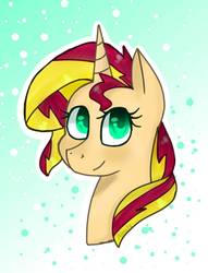 Size: 724x950 | Tagged: safe, artist:alexisthecreep13, sunset shimmer, pony, unicorn, g4, bust, female, portrait, solo