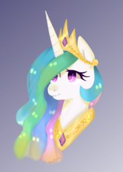 Size: 787x1100 | Tagged: safe, artist:alexisthecreep13, princess celestia, pony, g4, bust, female, gradient background, portrait, smiling, solo