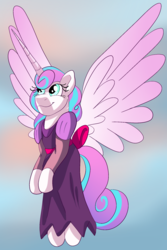 Size: 1200x1800 | Tagged: safe, artist:percy-mcmurphy, princess flurry heart, pony, g4, clothes, dress, female, older, solo, spread wings