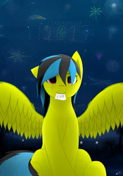 Size: 1250x1781 | Tagged: safe, artist:ssnerdy, oc, oc only, oc:here after, pegasus, pony, 2017, mouth hold, solo, spread wings