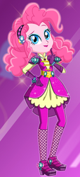 Size: 234x514 | Tagged: safe, artist:glittertiara, pinkie pie, equestria girls, g4, my little pony equestria girls: legend of everfree, clothes, crystal guardian, female, gloves, open mouth, ponied up, solo, starsue, super ponied up