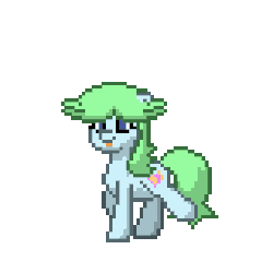 Size: 500x500 | Tagged: safe, artist:akakun, oc, oc only, oc:smiley beam, pony, pony town, animated, female, gif, simple background, solo, tongue out, transparent background, walk cycle, walking