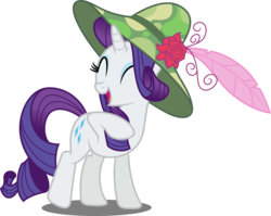 Size: 5000x3970 | Tagged: safe, artist:dashiesparkle, rarity, pony, dragonshy, g4, absurd resolution, eyes closed, female, hat, open mouth, raised hoof, simple background, solo, transparent background, vector