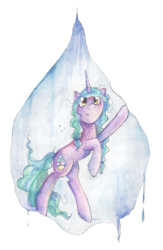 Size: 2142x3288 | Tagged: safe, artist:mufflinka, oc, oc only, pony, unicorn, female, high res, mare, micro, solo, water droplet