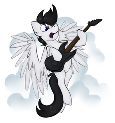 Size: 1824x1938 | Tagged: safe, artist:marsminer, oc, oc only, pegasus, pony, flying, guitar, solo