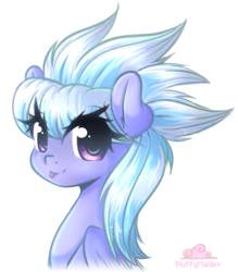 Size: 1280x1464 | Tagged: safe, artist:fluffymaiden, cloudchaser, pony, g4, bust, cute, female, portrait, simple background, solo, tongue out, white background