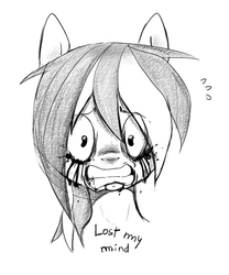 Size: 547x658 | Tagged: safe, artist:imalou, oc, oc only, oc:creep hurt, pony, crying, sad, solo