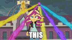Size: 720x404 | Tagged: safe, edit, edited screencap, screencap, sunset shimmer, equestria girls, g4, my little pony equestria girls: friendship games, animated, breaking bad, female, gif, magic capture device, solo
