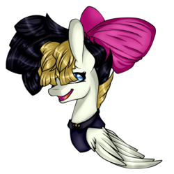 Size: 910x906 | Tagged: safe, artist:symphstudio, songbird serenade, pegasus, pony, g4, my little pony: the movie, bow, bust, cute, female, hair bow, mare, portrait, simple background, solo, transparent background