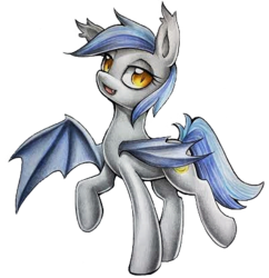 Size: 400x414 | Tagged: safe, artist:ailish, oc, oc only, oc:brisk ray, bat pony, pony, female, mare, simple background, solo, transparent background