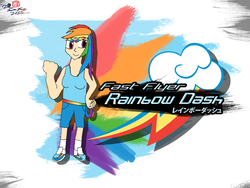 Size: 1024x772 | Tagged: safe, artist:kentadavidofkt, rainbow dash, human, g4, female, humanized, japanese, solo