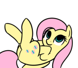 Size: 1001x872 | Tagged: safe, artist:neuro, fluttershy, pegasus, pony, g4, cute, female, on back, shyabetes, simple background, solo, transparent background