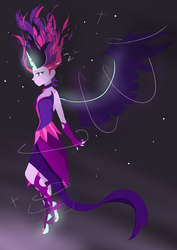 Size: 2480x3507 | Tagged: safe, artist:ayachiichan, sci-twi, twilight sparkle, equestria girls, g4, my little pony equestria girls: friendship games, crying, female, high res, midnight sparkle, solo