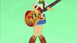Size: 600x337 | Tagged: safe, screencap, applejack, equestria girls, g4, my little pony equestria girls: rainbow rocks, animated, bass guitar, better than ever, gif, musical instrument, ponied up, singing, solo, transformation