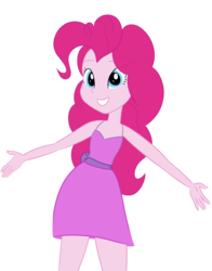 Size: 1024x1307 | Tagged: dead source, safe, artist:php47, pinkie pie, equestria girls, g4, clothes, dress, female, simple background, solo, transparent background