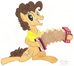 Size: 945x845 | Tagged: safe, artist:soulsliver249, cheese sandwich, pony, g4, accordion, male, musical instrument, solo, traditional art