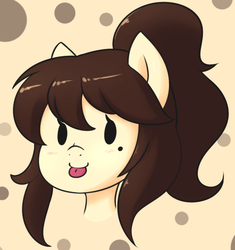 Size: 697x740 | Tagged: safe, artist:skecchiart, oc, oc only, oc:colette laitier, anthro, anthro oc, beauty mark, cute, female, mare, ocbetes, silly, solo, tongue out