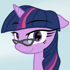 Size: 235x234 | Tagged: safe, artist:clanmcg24, twilight sparkle, pony, g4, avatar, female, glasses, solo