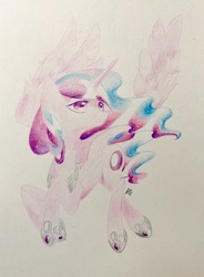 Size: 2529x3434 | Tagged: safe, artist:adetuddymax, oc, oc only, alicorn, pony, alicorn oc, commission, high res, solo, traditional art