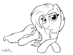 Size: 1024x768 | Tagged: safe, artist:thealjavis, oc, oc only, oc:virtuous arrow, pegasus, pony, female, mare, monochrome, prone, solo