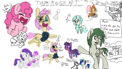 Size: 1920x1080 | Tagged: safe, artist:aemuhn, artist:ailynd, artist:brainflowcrash, artist:cutepencilcase, artist:living_dead, artist:strangersaurus, dj pon-3, fluttershy, lyra heartstrings, pinkie pie, rarity, sweetie belle, twilight sparkle, vinyl scratch, alicorn, pony, g4, drawpile disasters, twilight sparkle (alicorn)