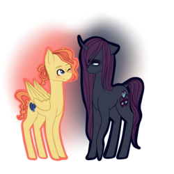 Size: 5000x5000 | Tagged: safe, artist:lavasokawaii, oc, oc only, oc:amateur play, oc:heartfelt, pegasus, pony, unicorn, absurd resolution, blushing, femboy, gay, male, one eye closed, shipping, simple background, transparent background, wink