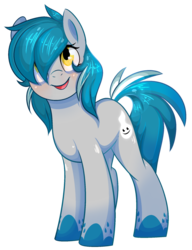 Size: 1024x1334 | Tagged: safe, artist:daydreamsyndrom, oc, oc only, oc:will o' wisp, earth pony, pony, blushing, female, looking up, mare, open mouth, simple background, smiling, solo, transparent background