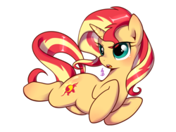 Size: 1400x1050 | Tagged: safe, artist:haden-2375, sunset shimmer, pony, unicorn, g4, cute, female, shimmerbetes, simple background, solo, transparent background