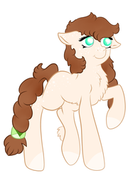 Size: 1024x1368 | Tagged: safe, artist:bewarethemusicman, oc, oc only, oc:doe eyes, deer pony, earth pony, hybrid, original species, pony, floppy ears, simple background, solo, white background