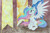 Size: 968x634 | Tagged: safe, artist:grokostimpy, princess celestia, alicorn, pony, g4, banner, cropped, female, jewelry, looking away, profile, regalia, sitting, solo, spread wings, traditional art, watercolor painting, wings