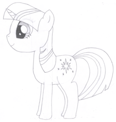 Size: 1312x1392 | Tagged: safe, artist:aafh, twilight sparkle, pony, g4, female, monochrome, solo, traditional art