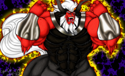 Size: 4000x2429 | Tagged: safe, artist:anubiis_werewolf, artist:cybercat, lord tirek, centaur, g4, aura, badass, growth, magic, male, muscles, muscular male, solo