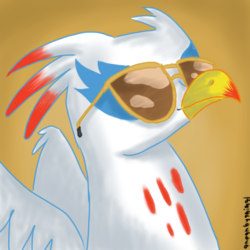 Size: 500x500 | Tagged: safe, artist:anearbyanimal, oc, oc only, griffon, solo, united states