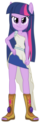 Size: 1792x5432 | Tagged: safe, artist:discorded-joker, twilight sparkle, equestria girls, g4, alternate universe, clothes, commission, feet, female, hand on hip, high res, looking at you, ponied up, simple background, smiling, solo, standing, toes, transparent background, vector