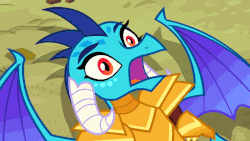 Size: 800x450 | Tagged: safe, screencap, princess ember, dragon, g4, gauntlet of fire, animated, breathing, dragon armor, female, gif, invisible stallion, loop, out of context, solo