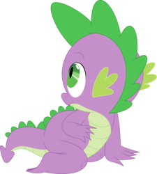 Size: 3232x3587 | Tagged: safe, artist:porygon2z, spike, dragon, g4, what about discord?, high res, looking back, male, simple background, solo, transparent background, vector