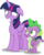 Size: 3045x3793 | Tagged: safe, artist:vector-brony, spike, twilight sparkle, alicorn, pony, g4, my little pony: friendship is magic, to where and back again, duo, grin, gritted teeth, high res, nervous, nervous smile, simple background, smiling, transparent background, twilight sparkle (alicorn), vector